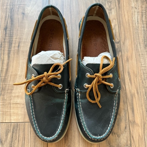 Men’s Navy blue leather preppy Sperry boat shoes sz 12 main image 4